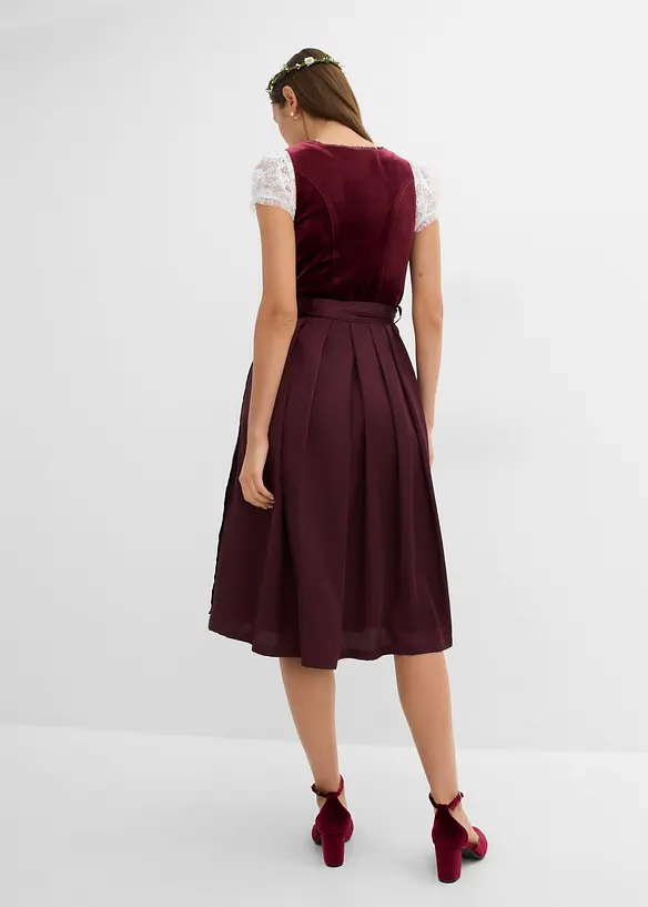 Dirndl mit Samt in Midil&auml;nge (2-tlg.Set), bonprix