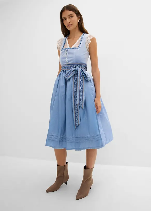 Dirndl midi avec velours (ens. 2 pces), bonprix