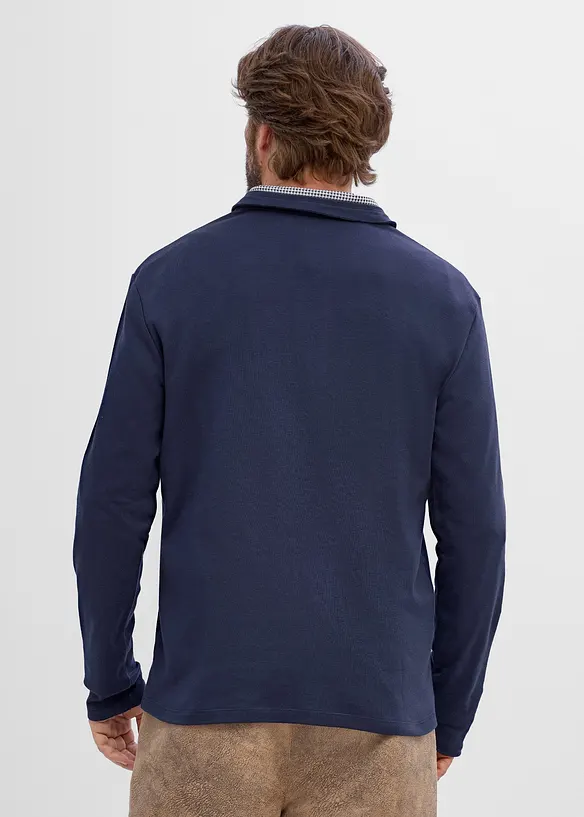 Poloshirt aus reiner Baumwolle mit karierten Details, bonprix