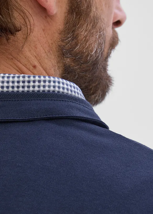 Poloshirt aus reiner Baumwolle mit karierten Details, bonprix