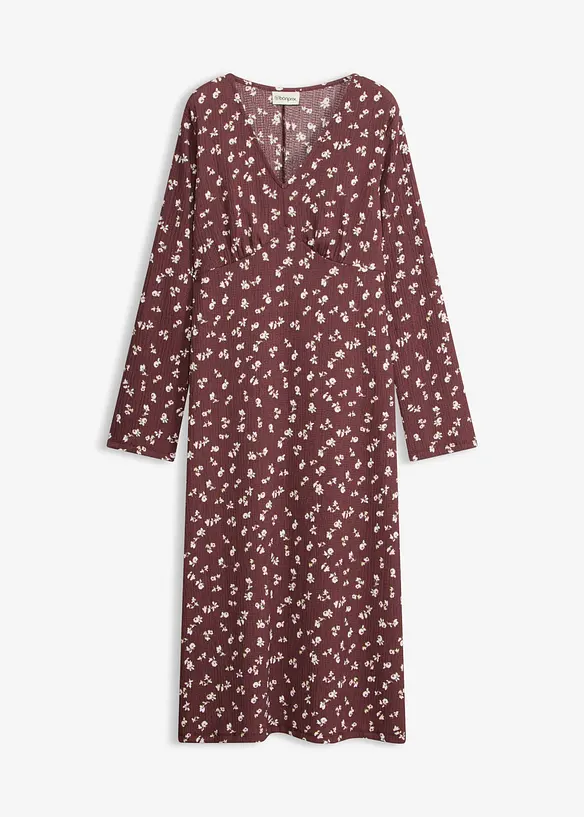 Robe midi en cr&ecirc;pe textur&eacute;, bonprix