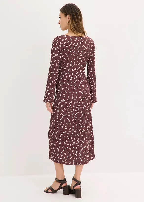 Robe midi en cr&ecirc;pe textur&eacute;, bonprix