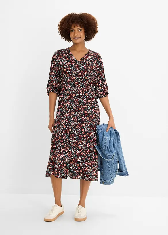 Midikleid aus flie&szlig;ender Viskose, bonprix