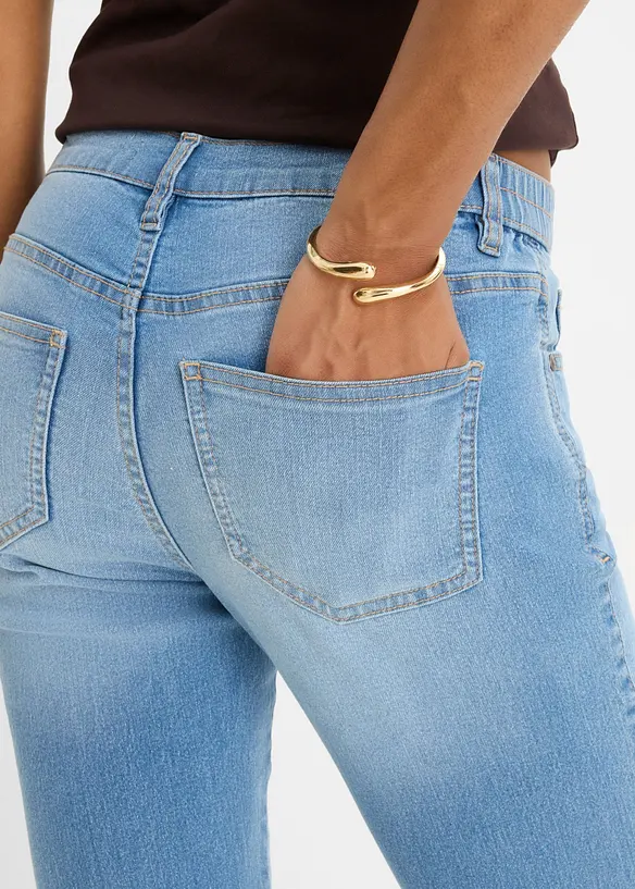 Jean droit, taille mi-haute, cropped, bonprix