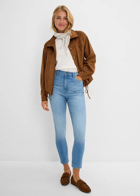 Jean skinny taille haute, cropped, bonprix
