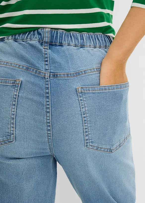 Jean mom taille haute, cropped, bonprix