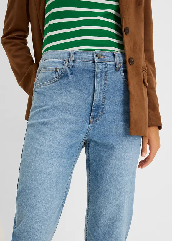 Jean mom taille haute, cropped, bonprix