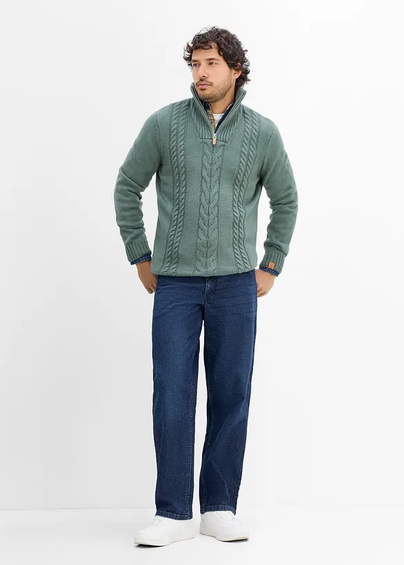 Jean droit extensible, loose, bonprix