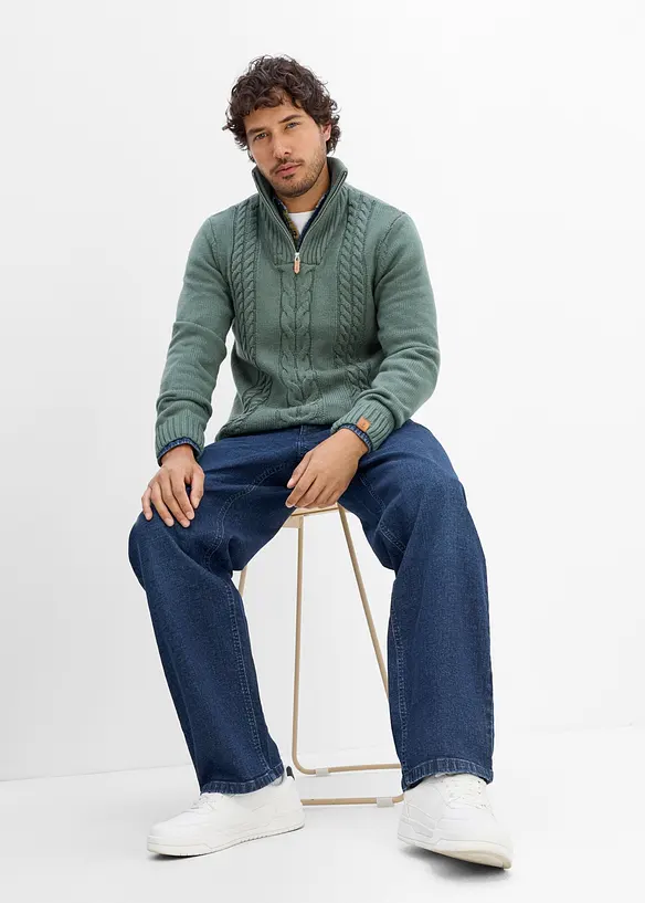 Jean droit extensible, loose, bonprix
