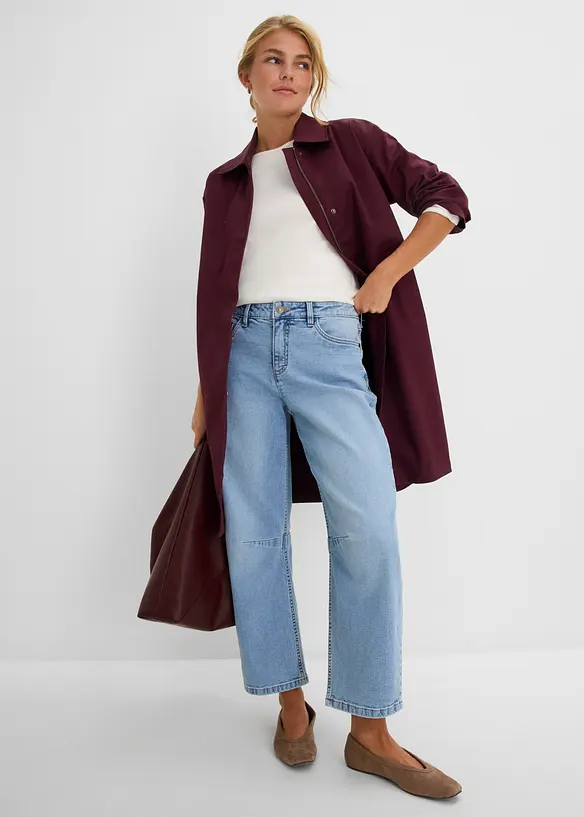 Jean barrel taille mi-haute, bonprix