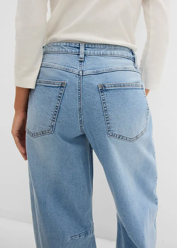 Jean barrel taille mi-haute, bonprix