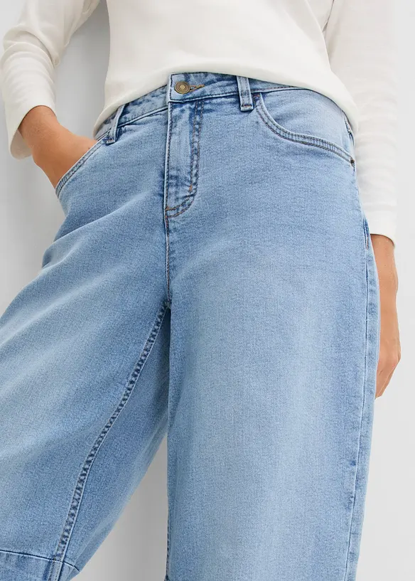 Jean barrel taille mi-haute, bonprix