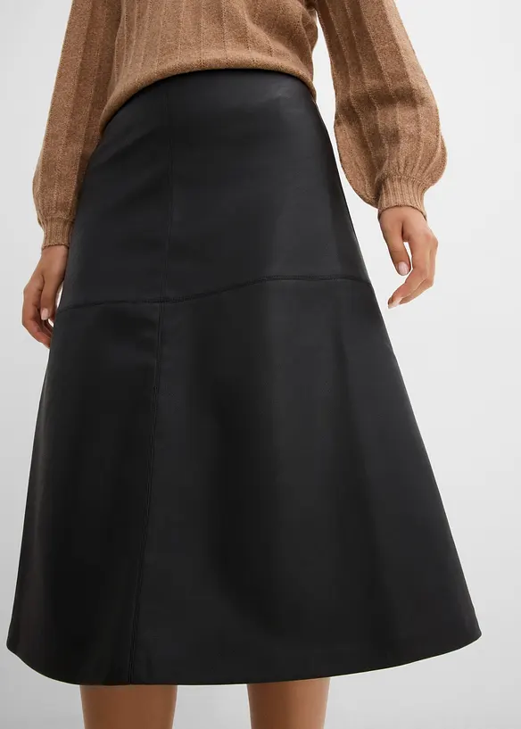 Jupe midi enduite, bonprix
