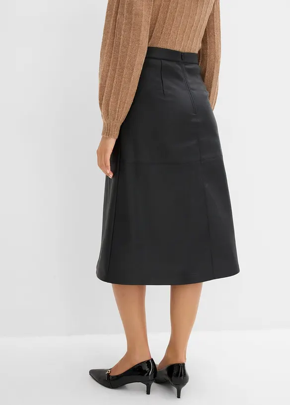 Jupe midi enduite, bonprix