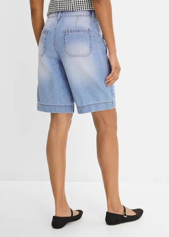 Bermuda en jean l&eacute;ger, taille mi-haute, bonprix