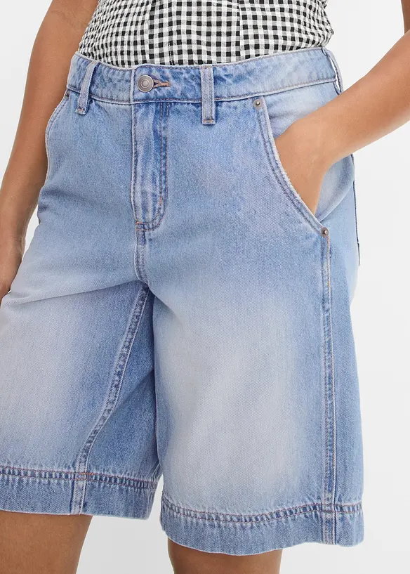 Bermuda en jean l&eacute;ger, taille mi-haute, bonprix