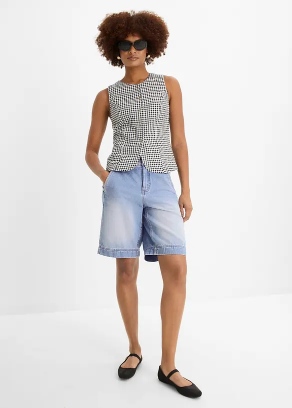 Bermuda en jean l&eacute;ger, taille mi-haute, bonprix