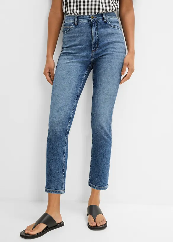 Jean slim cropped, taille haute, bonprix