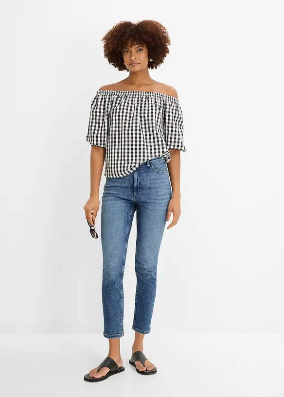 Jean slim cropped, taille haute, bonprix