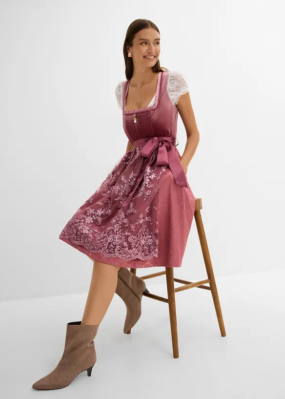 Dirndl mit Pailletten Sch&uuml;rze (2-tlg.Set), bonprix