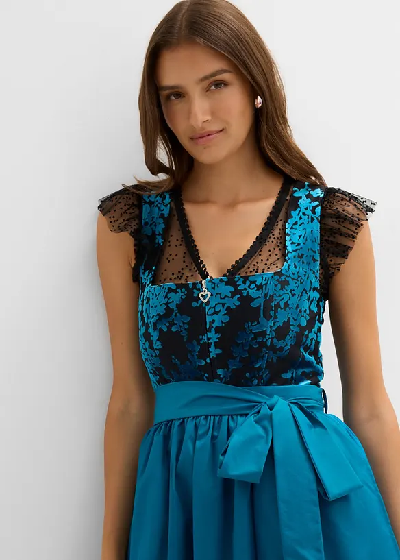 Dirndl midi avec velours (ens. 2 pces), bonprix