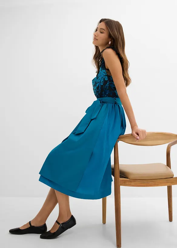Dirndl midi avec velours (ens. 2 pces), bonprix