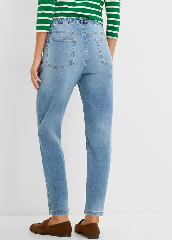 Jean mom taille haute, cropped, bonprix
