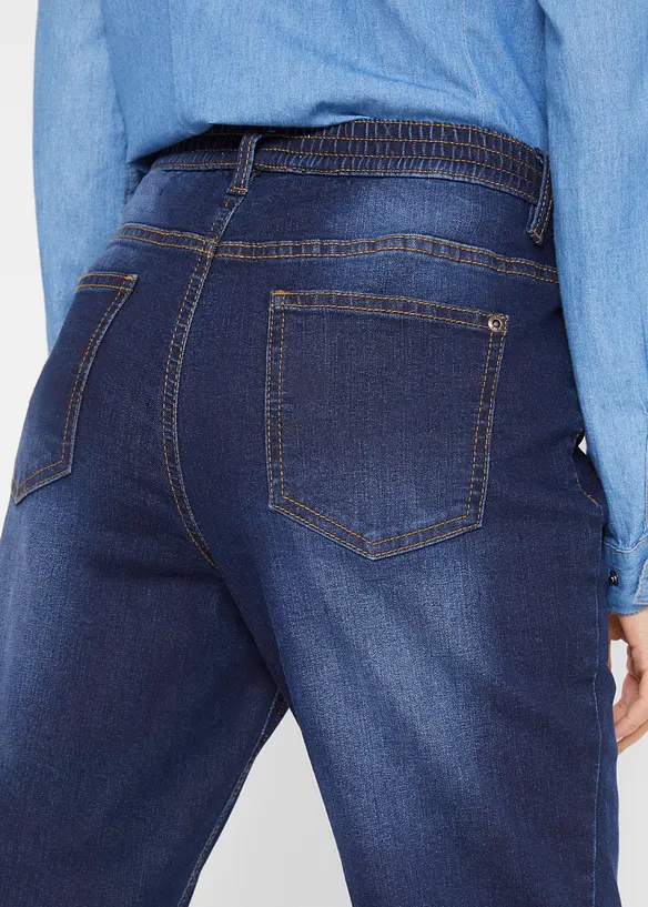 Jean droit taille mi-haute, thermique, bonprix