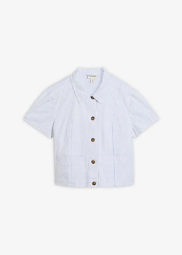 Veste ray&eacute;e en jean, bonprix