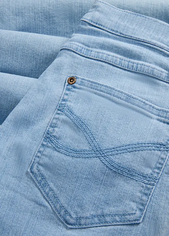 Jean large, taille mi-haute, extensible, bonprix