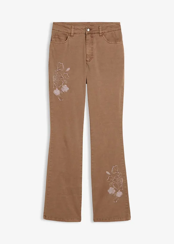 Jean flare taille mi-haute, extensible, bonprix