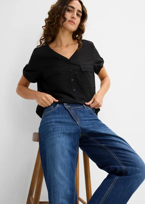 Jean mom taille haute, raccourci, bonprix