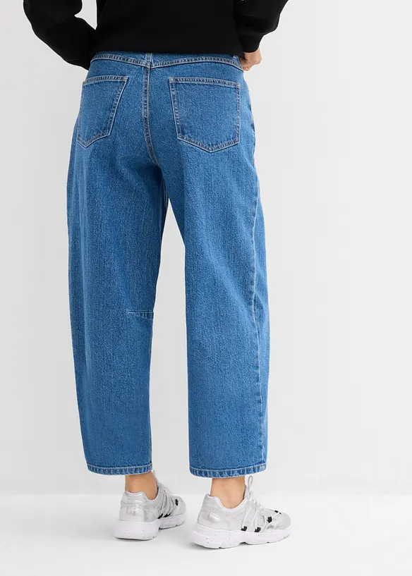 Jean barrel taille mi-haute, bonprix