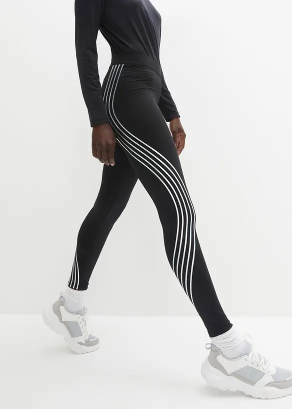 Thermo Sport-Leggings mit reflektierenden Details, kn&ouml;chelfrei, bonprix