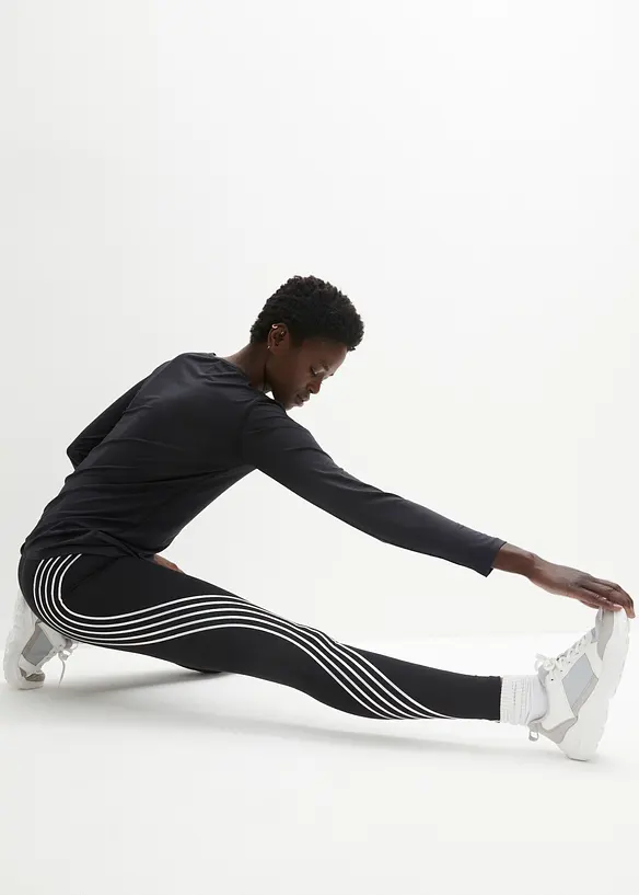 Thermo Sport-Leggings mit reflektierenden Details, kn&ouml;chelfrei, bonprix