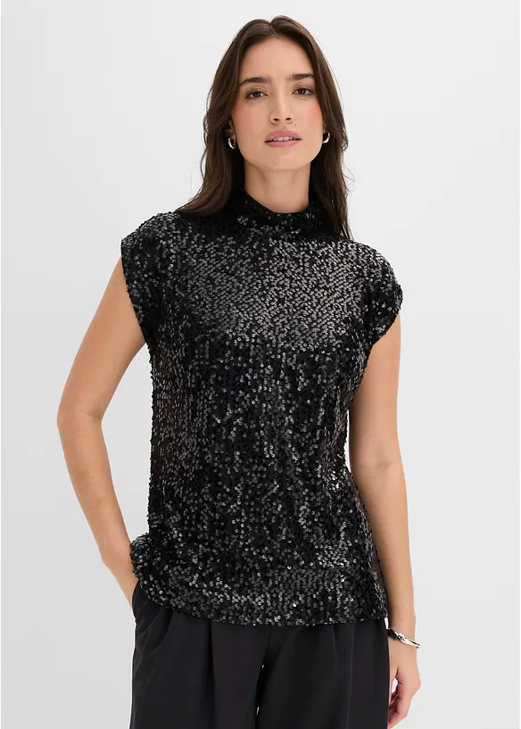 Top &agrave; paillettes, bonprix