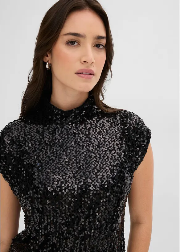 Top &agrave; paillettes, bonprix