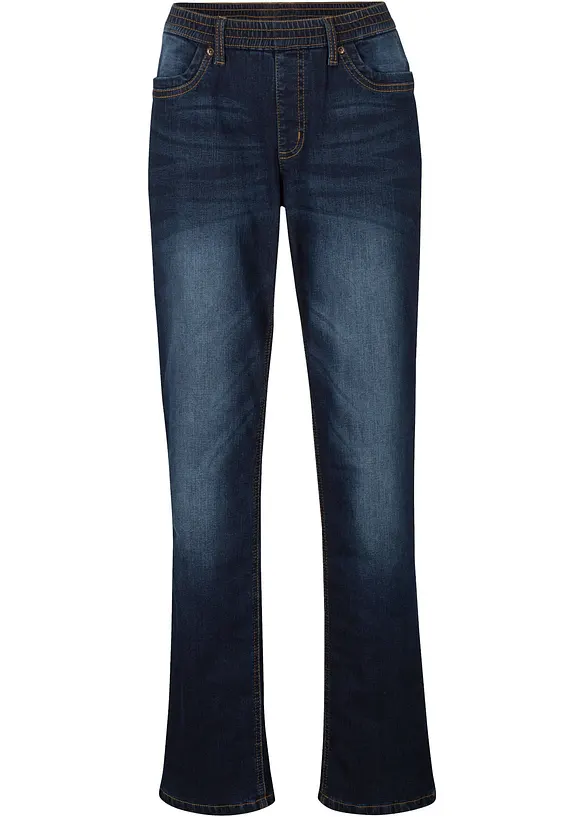 Jean droit taille mi-haute, thermique, bonprix