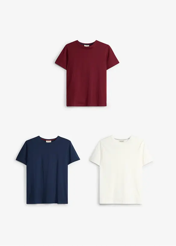 T-Shirt aus Bio-Baumwolle (3er Pack), bonprix