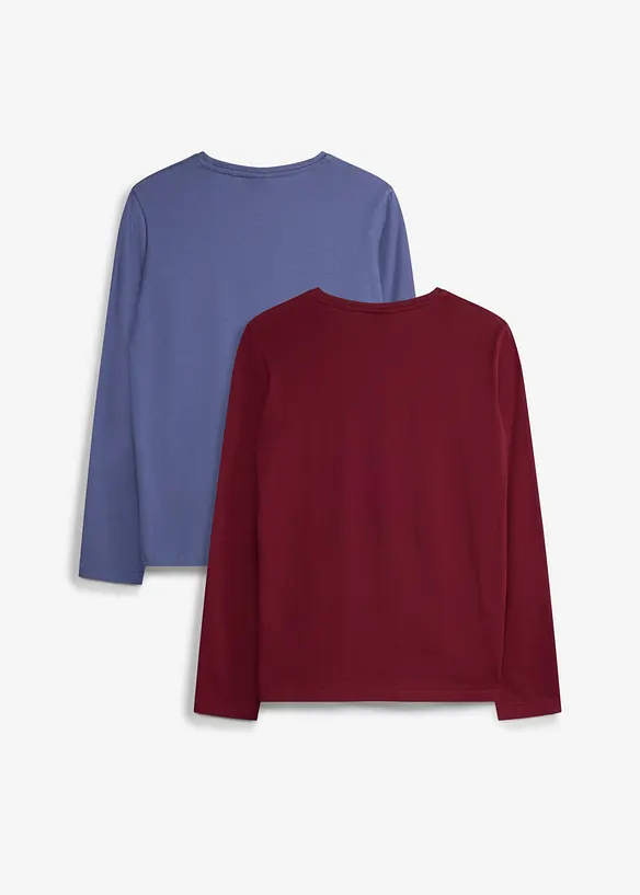 Langarmshirt aus reiner Bio-Baumwolle  (2er Pack), bonprix