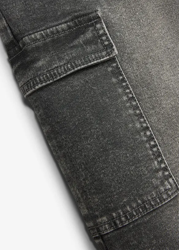 Weite Cargo-Jeans Mid Waist, bonprix