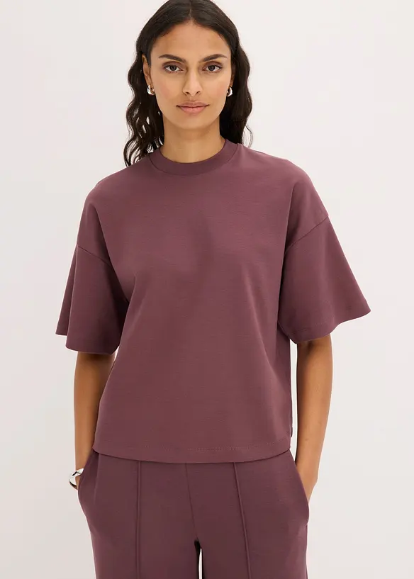 T-shirt court et oversize en coton &eacute;pais, bonprix