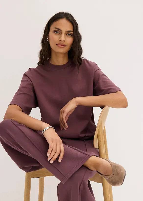 T-shirt court et oversize en coton &eacute;pais, bonprix