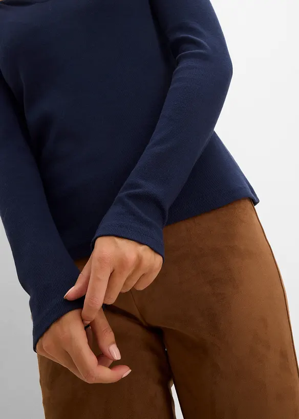 Kurzes Rippshirt mit reiner Bio-Baumwolle, bonprix