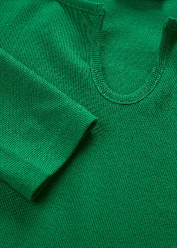 Kurzes Rippshirt mit reiner Bio-Baumwolle, bonprix