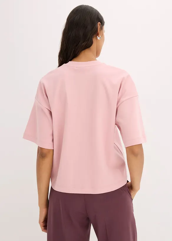 Kurzes Oversize-Shirt aus reiner schwerer Bio-Baumwolle, bonprix