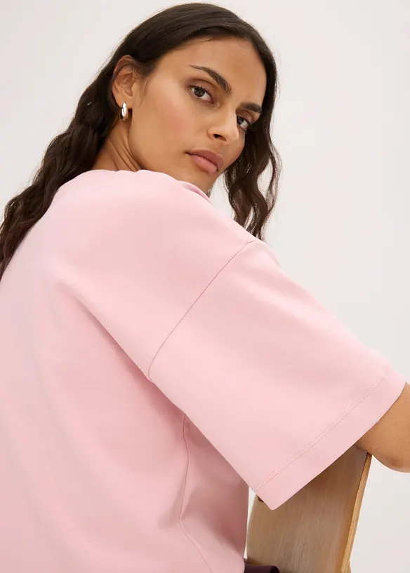Kurzes Oversize-Shirt aus reiner schwerer Bio-Baumwolle, bonprix