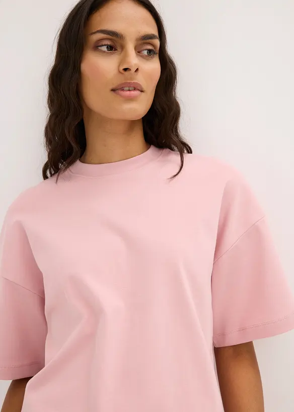 Kurzes Oversize-Shirt aus reiner schwerer Bio-Baumwolle, bonprix