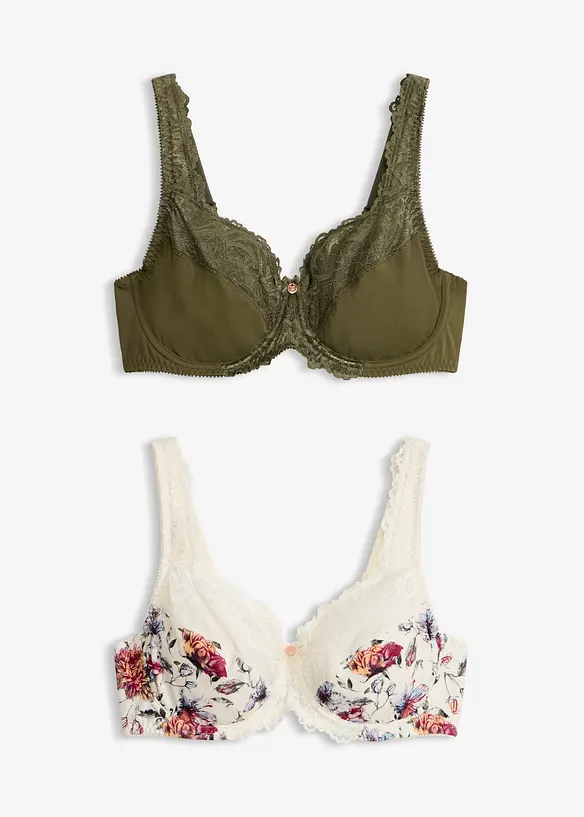 Lot de 2&nbsp;soutiens-gorge &agrave; armatures et imprim&eacute; floral, bonprix