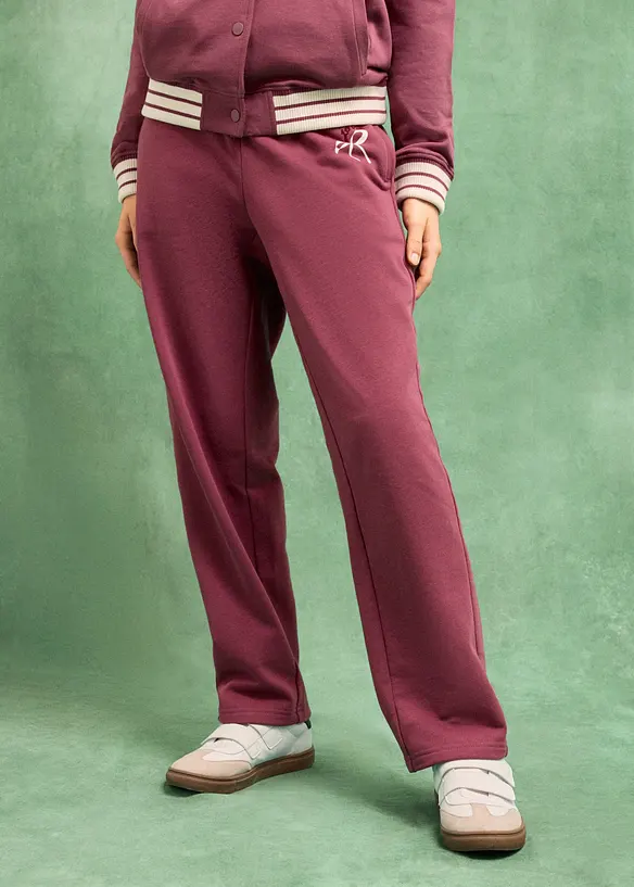 Sweathose Wide-Leg aus reiner Bio-Baumwolle, bonprix